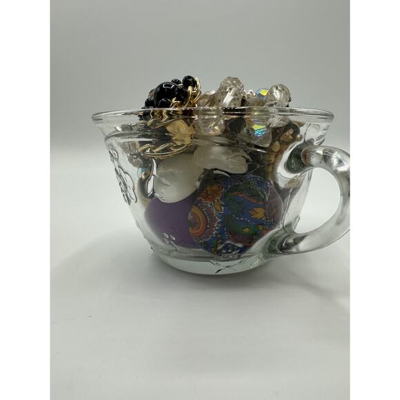 Vintage Savannah Punch Cup Mystery Jewelry Jar w/ Vintage Clip-On Earrings - Picture 3 of 6
